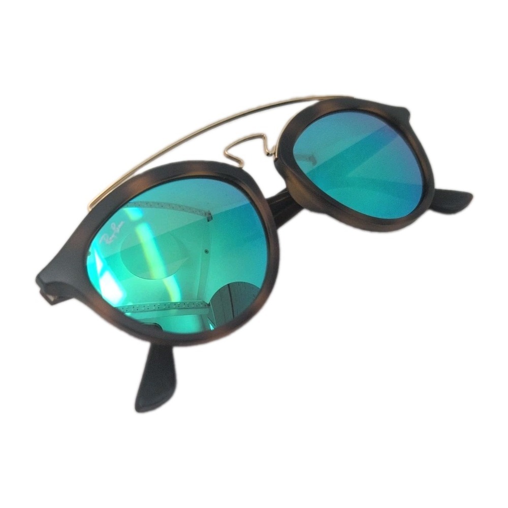 Ray-Ban Gatsby II RB4257 6092/3R Matte Havana Green Mirror Sunglasses Large 53mm